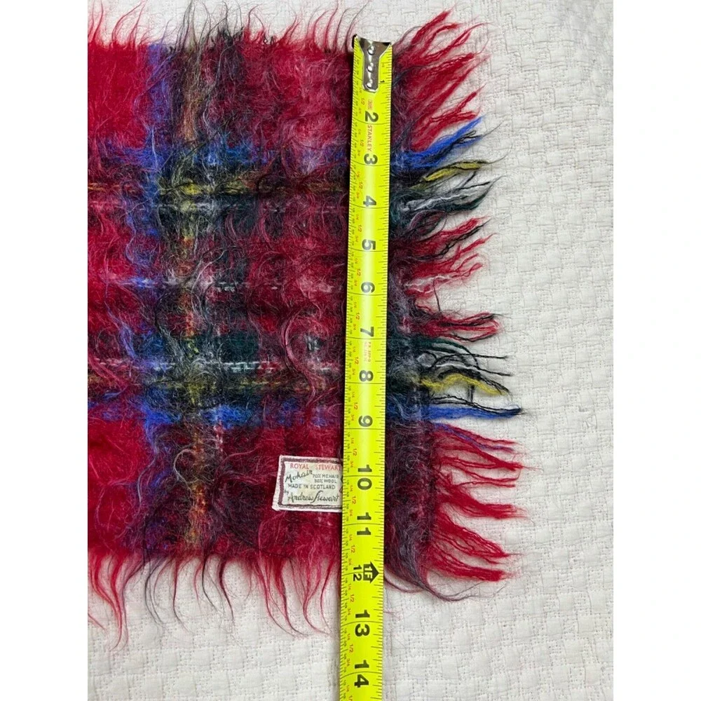Andrew Stewart Mohair Wool Scarf Vintage Scotland 60's | Royal Stewart | 50L 12W